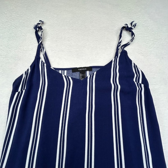 Forever 21 Women's Juniors Striped Cami Mini Dress Size Small Blue White Stripes - Picture 2 of 10